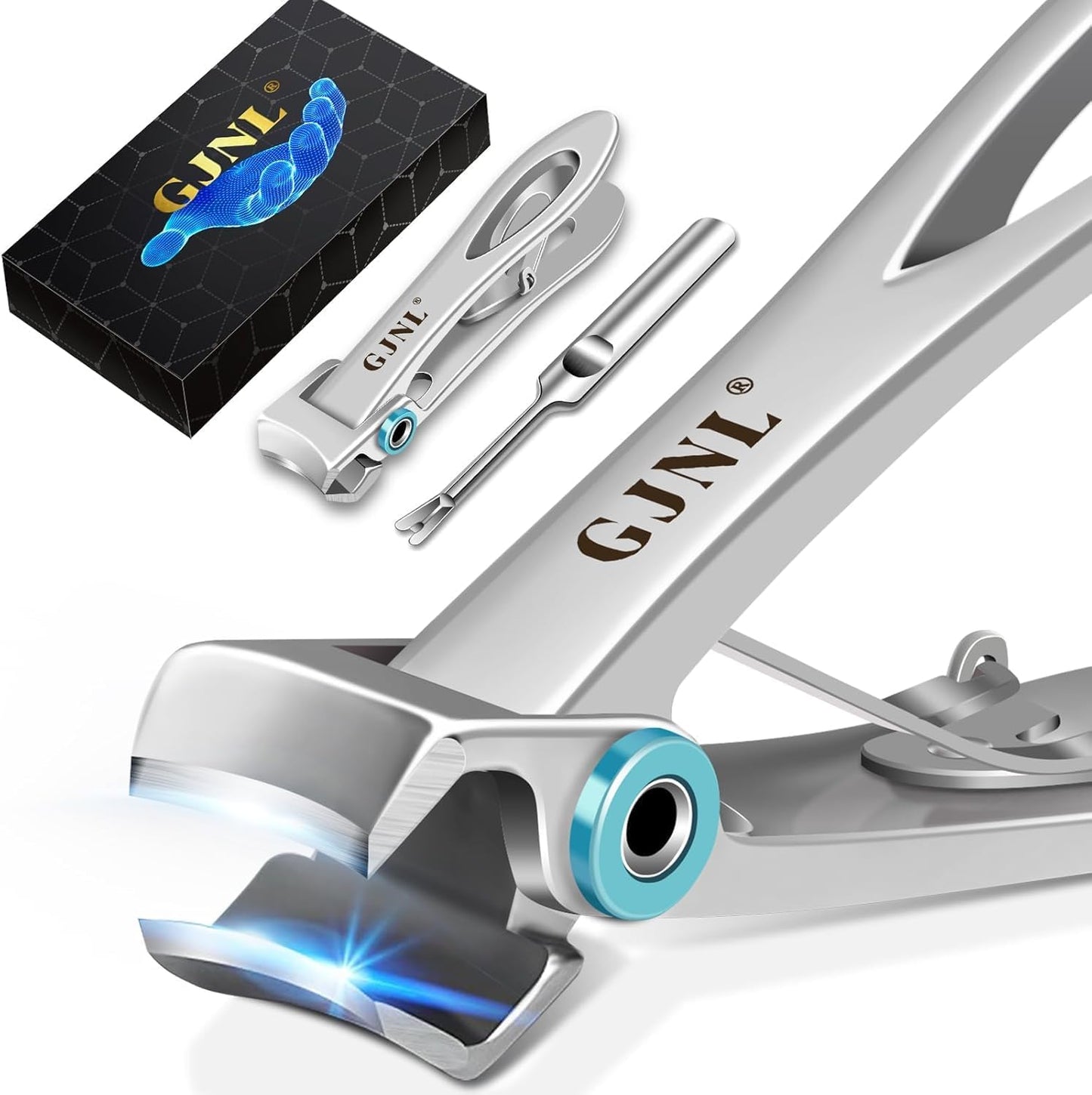 Nail Clippers for Men Thick Nails - Gifts for Men Dad Sharp Extra Large Heavy Duty Toesnail Clippers, 16mm Wide Jaw Opening Toenail Clippers for Seniors Nails Cutter
