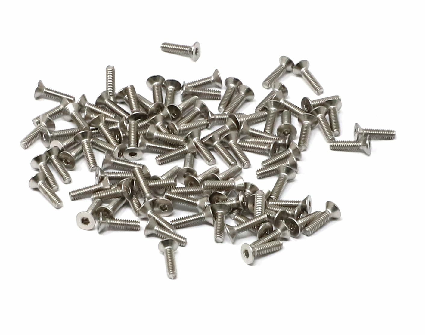 iexcell 5 Pcs M8 x 80mm Thread Pitch 1.25 mm Stainless Steel 304 Hex Socket Flat Head Cap Screws Bolts Kit