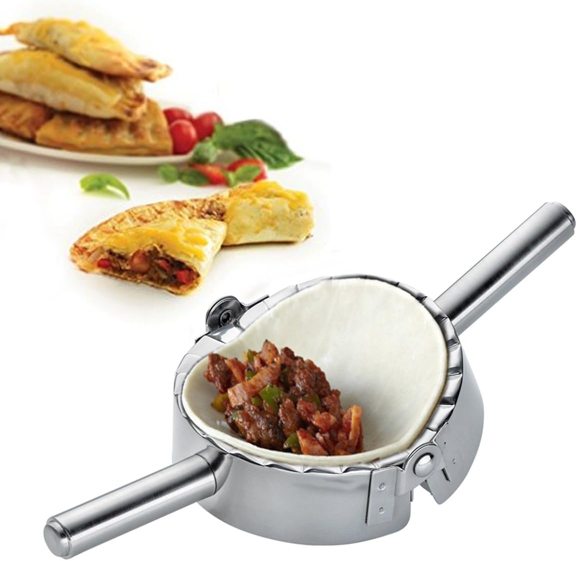 Best Utensils Stainless Steel Empanada Press Ravioli Mold Pierogi Dumpling Maker Wrapper Pastry Dough Cutter Kitchen Accessories (XL: 6 inch)