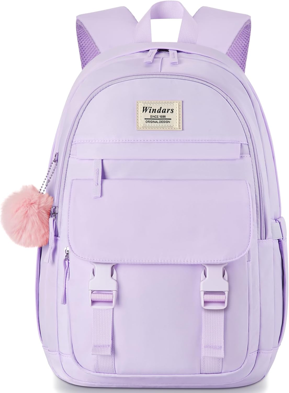 WINDARS School Backpack for Teen Girls, Cute College Backpacks for Women Students Aesthetic Bookbag Large 15.6 Inch Laptop Bag Middle School Travel Back Pack (Khaki Beige)