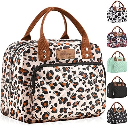 HOMESPON Lunch Bag for Woman Man Adults with Front Pocket Insulated Lunch Tote Lunch Box Container for Work Picnic or Travel(Black)