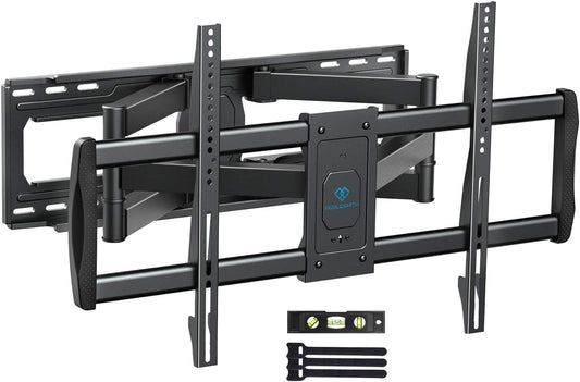 PERLESMITH Full Motion TV Wall Mount for 50-90 in TVs, Super Load-Bearing up to 165lbs, TV Mount Bracket with Dual Articulating Arms Swivel Tilt Extension, Max VESA 800x400mm, Fits 16” to 24" Studs