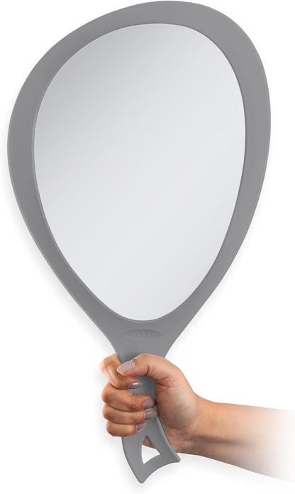 Zadro Salon Professional Extra Large Hand Mirror with Handle, 10" W x 19" L, Multi-Purpose Oval Handheld Mirror with New Distortion-Free Reflection (3, Black, Large (Pack of 3))