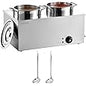 VEVOR Electric Soup Warmer, Three 6.34QT Stainless Steel Round Pot with 86~185°F Adjustable Temp, 1500W Commercial Bain Marie with Anti-Dry Burn and Reset Button, Soup Station for Restaurant, Buffet
