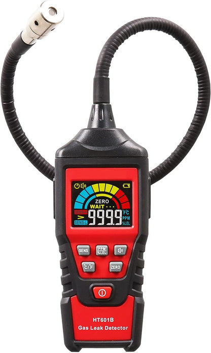 Gas Leak Detector, Portable Combustible Gas Detector, Gas Sniffer for Flammable Natural Gas Acetone Propane Benzene Ethanol Gasoline Methane LPG in RV or Home, 9999 PPM 20% LEL with LCD Color Display