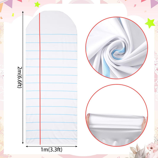 Breling 6.7ft Back to School Decoration Notebook Paper Arch Backdrop Cover Fitted Round Top Backdrop Stand Cover for First Day of School Classroom Decor