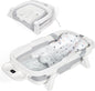 Orzbow Collapsible Baby Bathtub with Cushion & Thermometer, Large Size,Gray
