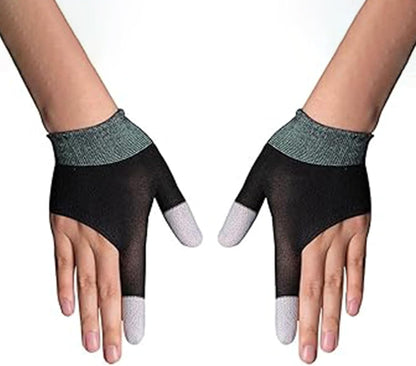 Mobile Game Gloves, Ultra-Thin Mobile Gaming Gloves，Anti-Sweat Mobile Finger Sleeve Breathable for High-Ranking Players Mobile Game Streamer (Black)