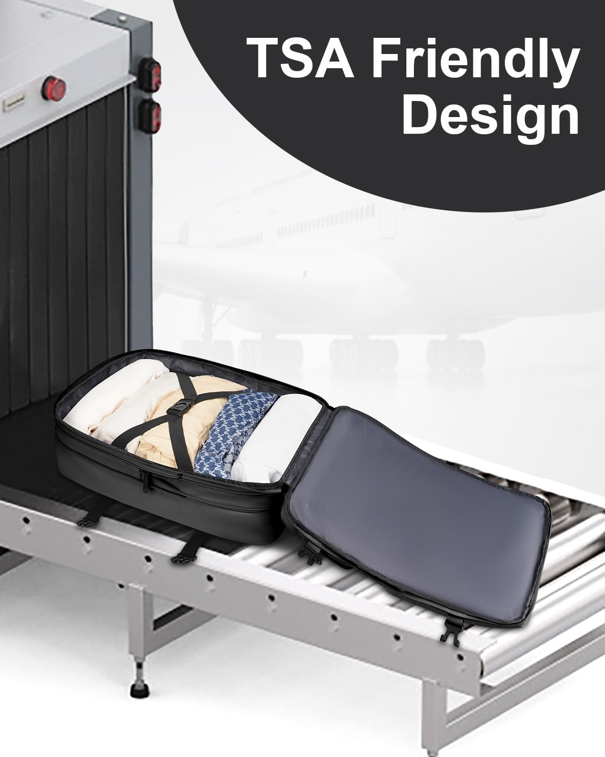 Vancropak Carry on Backpack, Airline Approved 45L Travel Backpack with 3 Packing Cubes