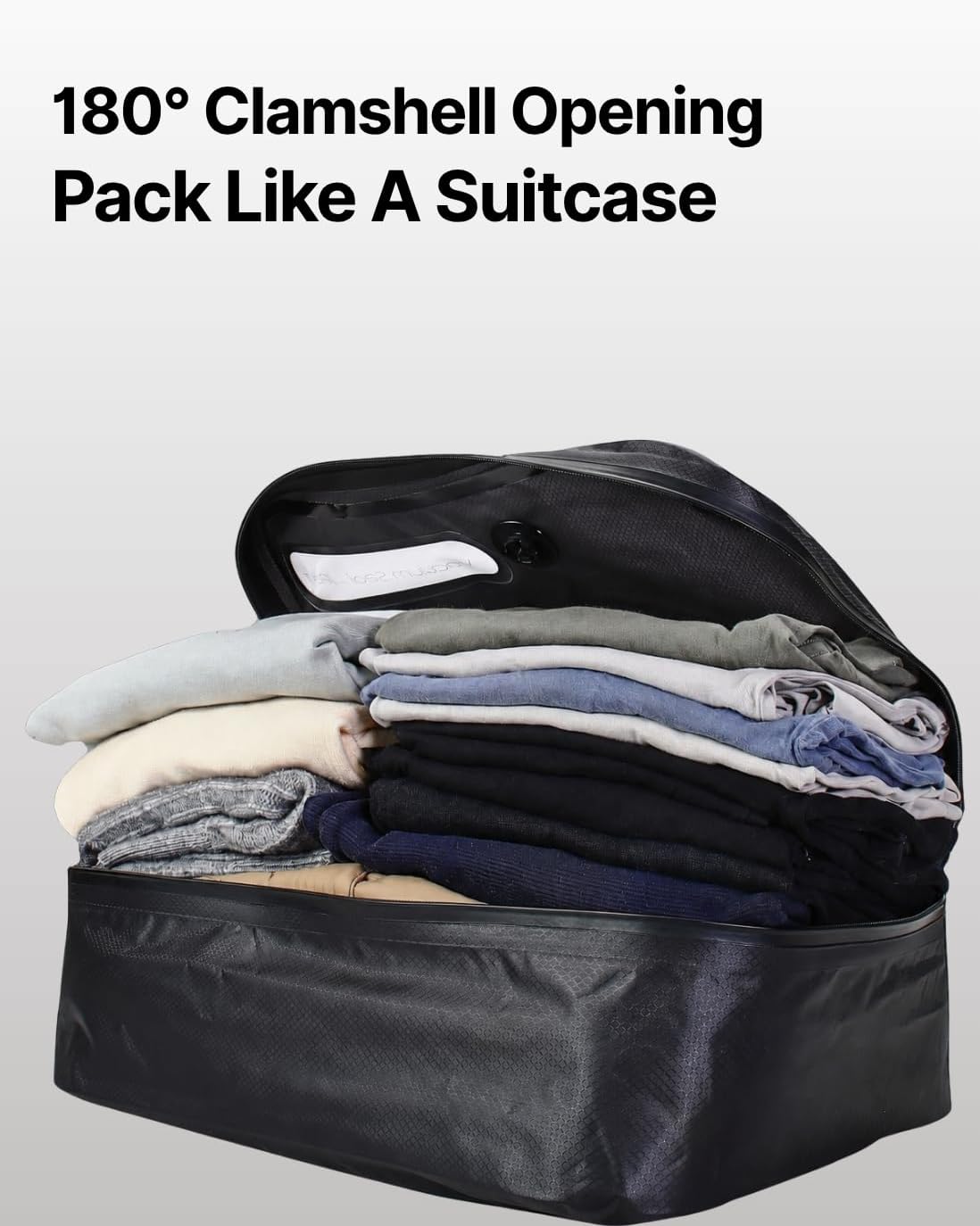 Vacuum Bags for Travel with Wireless Pump, 180° Open Zipper, IP67 Waterproof, Reusable Space Saver Compression Bags for Backpack, Suitcase, Home Storage(2 Pack + Pump)