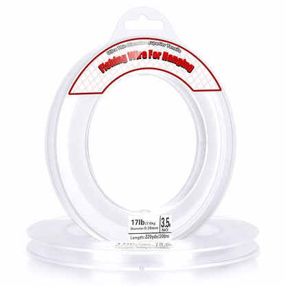 Clear Fishing Wire, Acejoz 656FT Fishing Line Clear Invisible Hanging Wire Strong Nylon String Supports 40 Pounds for Balloon Garland Hanging Decorations