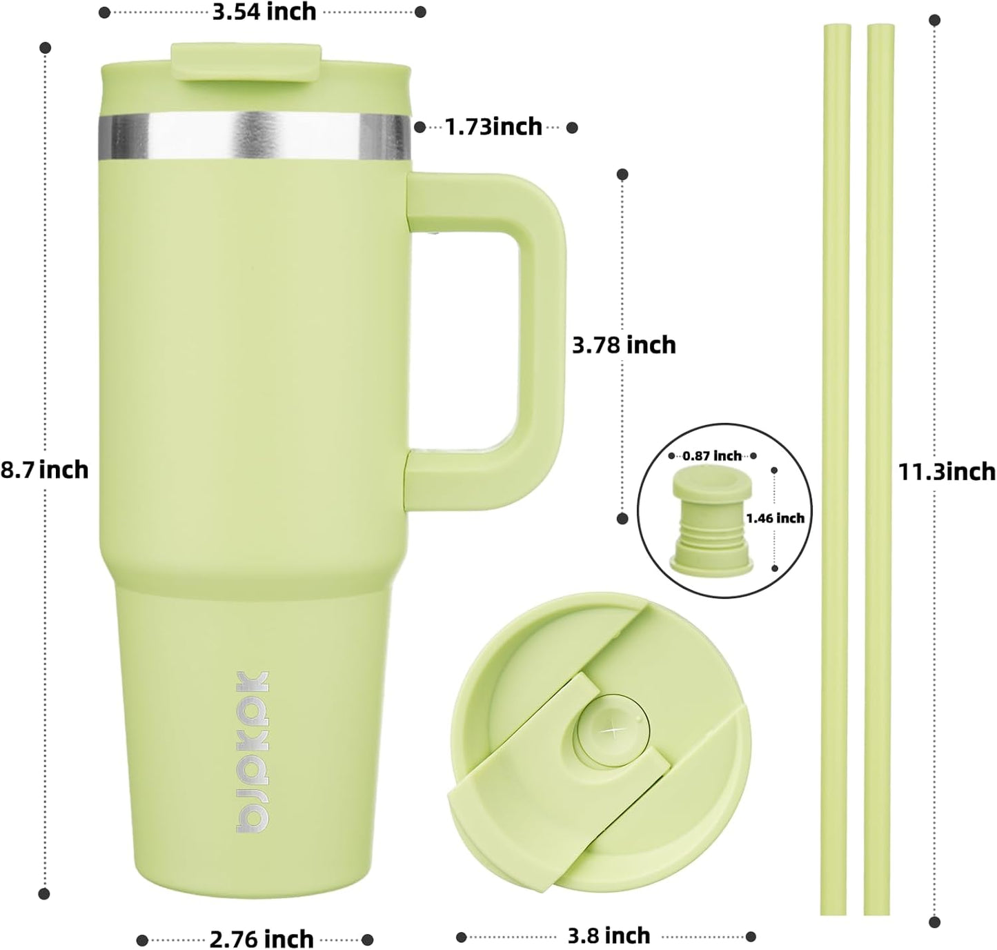 BJPKPK Tumbler with Handle and Straw 30oz Insulated Tumbler Cups with Lid Stainless Steel Travel Coffee Mug,Indigo Black