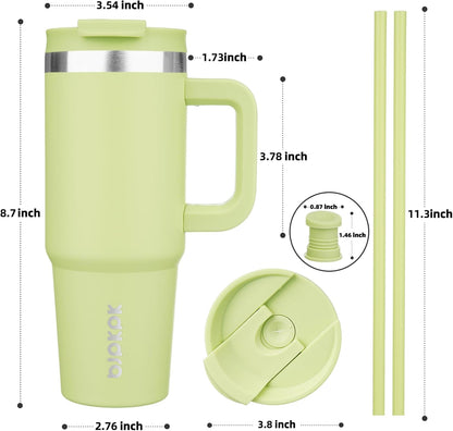 BJPKPK Tumbler with Handle and Straw 30oz Insulated Tumbler Cups with Lid Stainless Steel Travel Coffee Mug,Indigo Black