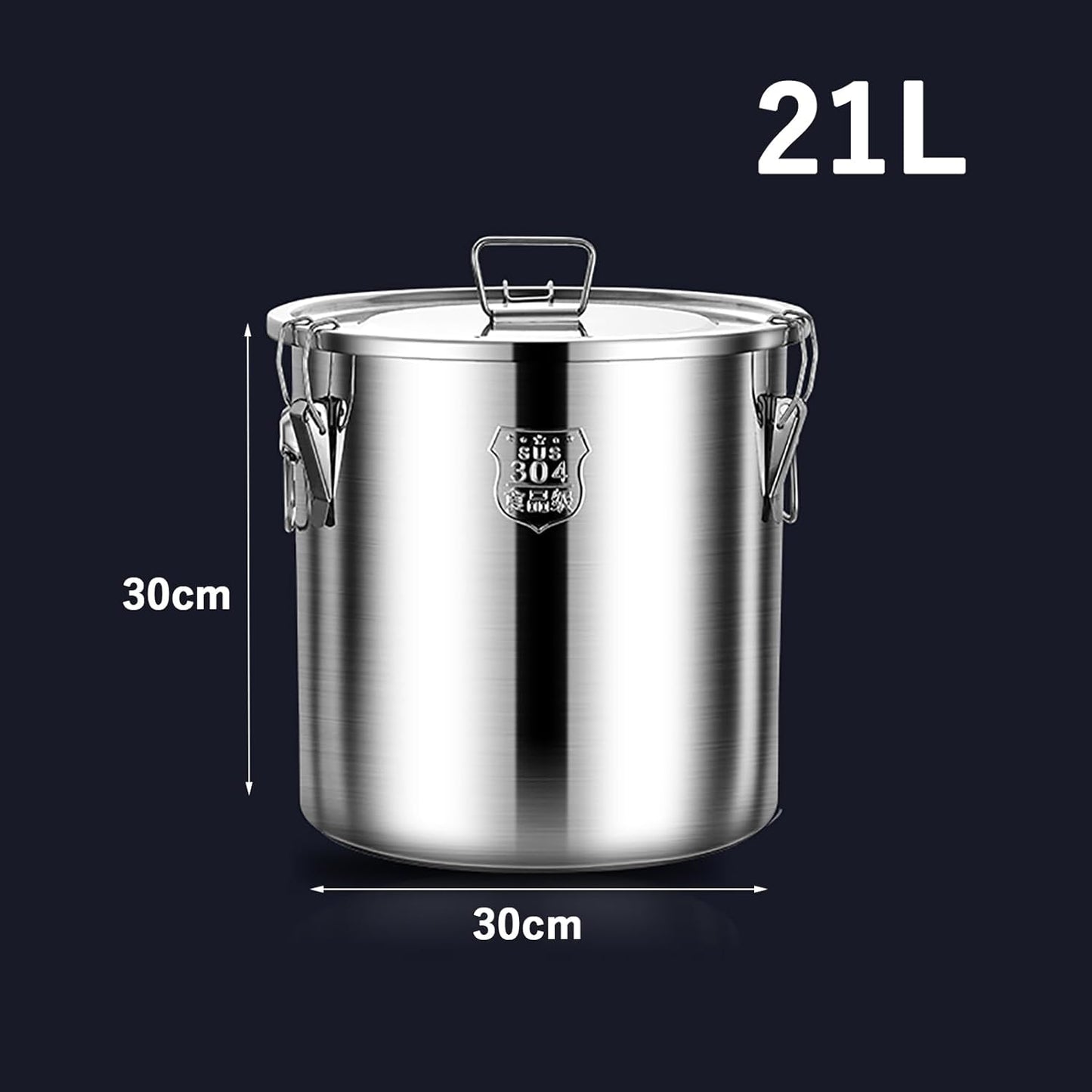 TRAGLO Rice Cereal Grain Canisters Stainless Steel Airtight Canisters Food Storage Bucket w/Handles+Lid for Kitchen Bean Flour Oil Sugar Milk 6L
