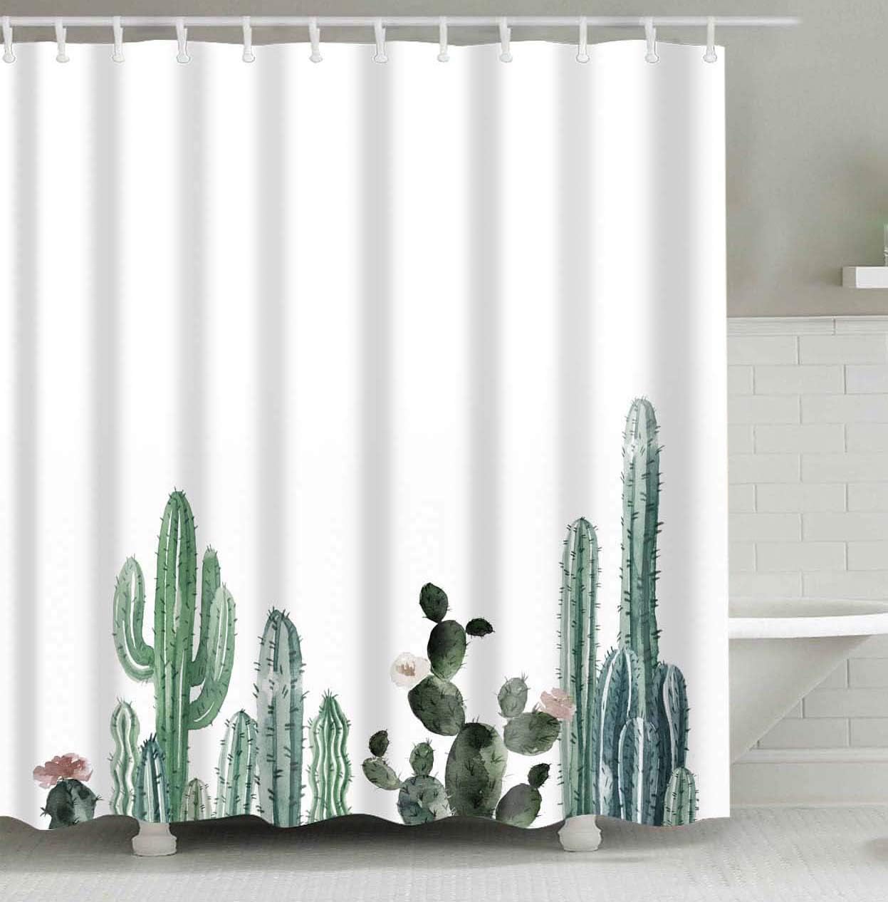 Mantto Canadian Smoky Mountain Cliff Outdoor Idyllic Photo Art Shower Curtain, National Parks Home Decor Curtain, Waterproof Polyester Fabric Bathroom Shower Curtain with Hooks 72" x 72"