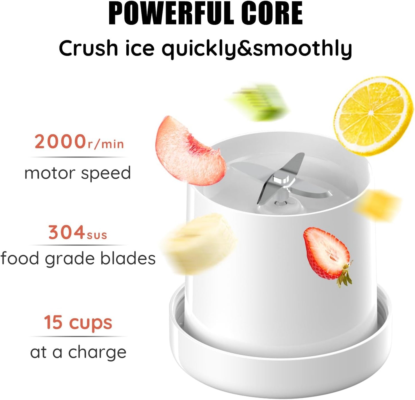 Mini Portable Blender, Cordless, Food Grade Material, 12fl oz, Magnetic Charging, Waterproof, Fresh & Light, Personal Blender for Shakes & Smoothies (Clear/Pink)