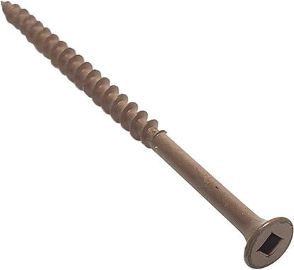#8 x 3" Deck Screws | Square Drive | Bugle Head | Brown Ruspert | 100pcs Box