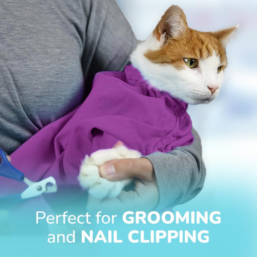Cat-in-the-Bag Cozy Comfort Carrier - Small Caramel Pet Carrier for Cat and Cat Restraint for Medication Administration, Nail Clipping, Travel, Vet Visits, and Dental Care