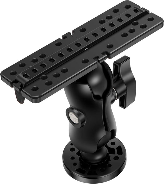 LYIYEYAN Fish Finder Mount Base, Universal 360° Rotation Ball-Mount Fish Finder Bracket, Fishing Boat Accessory for Marine Boat Kayak Pontoon Canoe