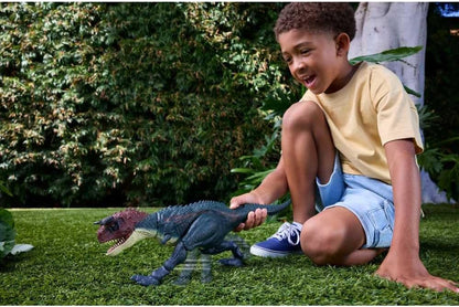 Interactive Dinosaur Action Figure with Running & Chomping Motion, Roar Sounds, and Digital Play Features – 17-Inch Carnotaurus Toy for Kids Ages 4+ - PuriLite