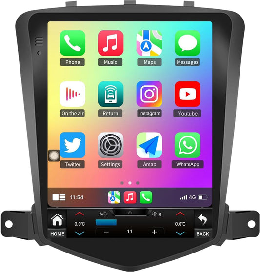 5G WiFi 4+32GB Car Radio for Chevrolet Chevy Cruze 2009-2015 Limited 10.4inch Tesla Style Car Stereo IPS Touch Screen Wireless CarPlay Andriod Auto GPS FM SWC Free Camera
