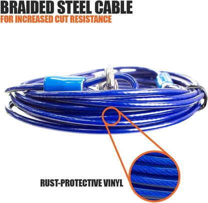 BV Pet Medium Tie Out Cable for Dog up to 60 Pound, 25-Feet