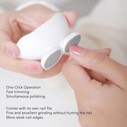 Automatic Electric Nail Clipper, 2 in1 Fingernail Cutter and Polisher with Nail Scraps Storage, Low Noise Baby Nail Trimmer 500mAh USB Rechargeable Electric Nail File for Baby, Kids, Seniors Nail Care