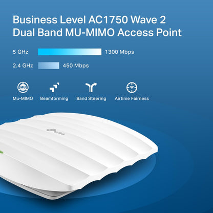 TP-Link Omada AC1750 Gigabit Wireless Access Point (EAP245 V3) - Business WiFi Solution w/Mesh Support, Seamless Roaming & MU-MIMO, PoE Powered, SDN Integrated, Cloud Access & Omada App, White