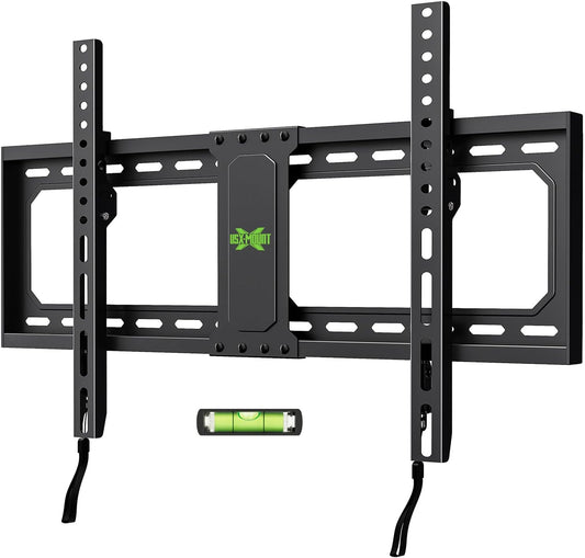 USX MOUNT UL Listed Fixed TV Wall Mount for 37-82 Inch TVs up to 132 Lbs, Low Profile TV Wall Bracket Fit Wood Studs 16", 18", 24", TV Mount with Max VESA 600x400mm, Quick Locked and Release, XFL090