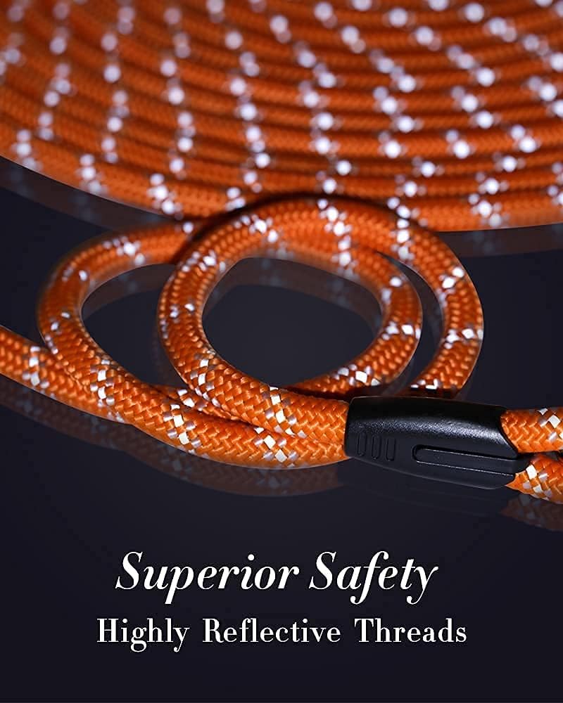 Long Rope Leash for Dog Training 10FT 16FT 30FT 50FT 100FT, Reflective Threads Check Cord Dog Leash Tie-Out Cable, Heavy Duty Dog Lead for Large Medium Small Dogs Outside Walking, Playing, Camping, or Yard