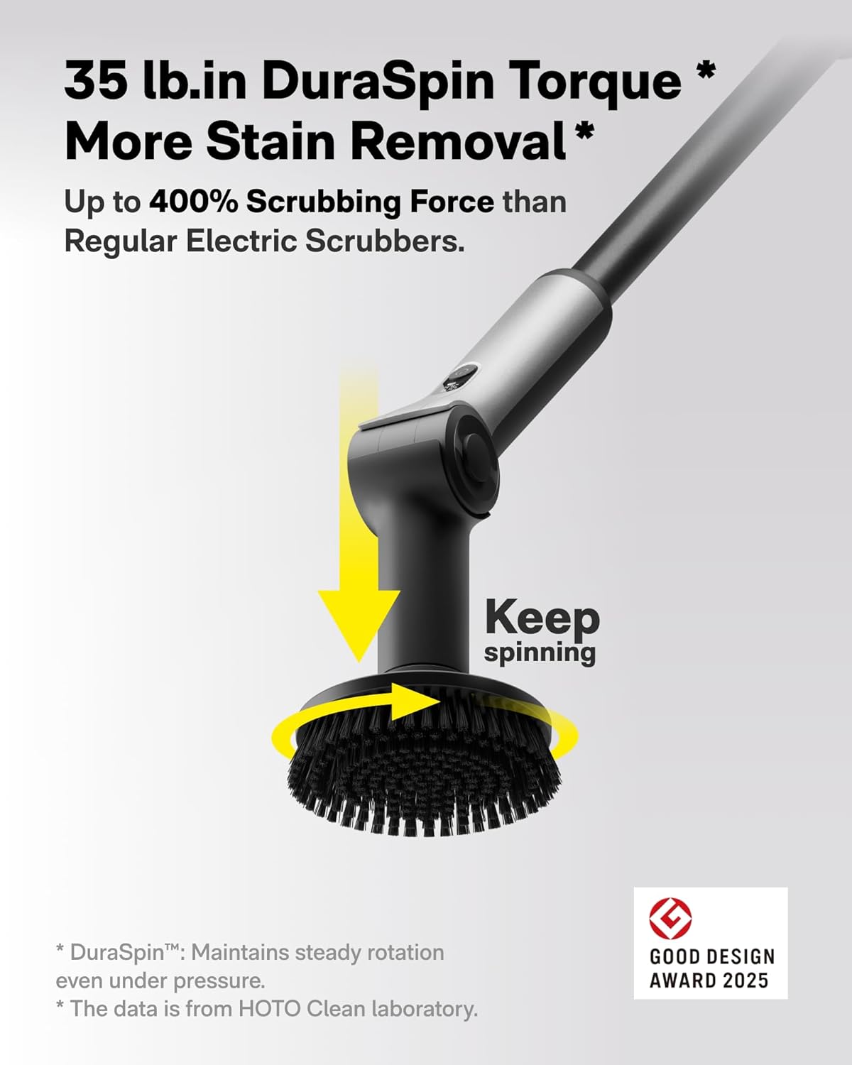 HOTO Flexi™ Electric Spin Scrubber, Bathroom Cleaner with Adjustable Angle