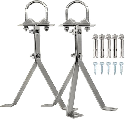 XRDS-RF 16 Inch Heavy-Duty Wall Mount Stand Off Mast for TV Antenna - Windproof Mounting Bracket (2-Leg + 2-Leg)