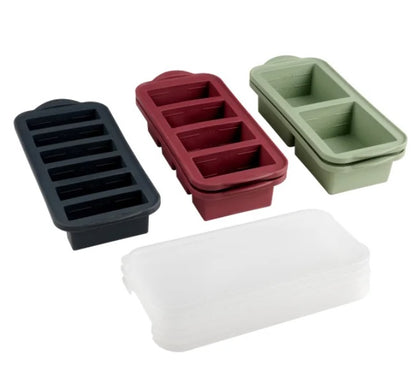 Trudeau Clever Cubes Silicone Freezer Molds with Lids, 5-pack