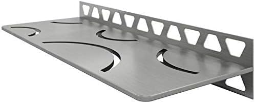 Schluter Systems Rectangular Wall Shelf-W - Curve Design - Brushed Stainless Steel (SWS1D6EB) - Kerdi-Line Shower Acessory - PuriLite