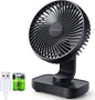 OCOOPA Small Desk Fan, 4000mAh Rechargeable USB Fan Battery Operated, 4 Speeds, 5'' Portable Table Fan with Strong Airflow Quiet, Detachable Grille, Mini Desktop Fan(Blue)