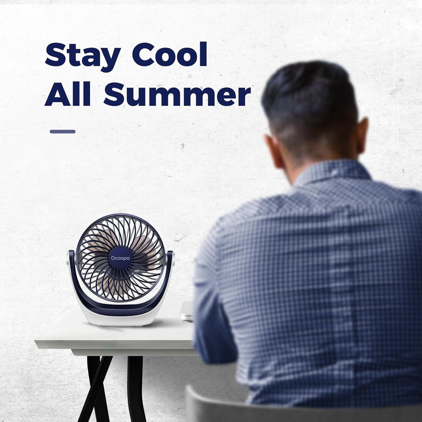 OCOOPA Small USB Desk Fan Table Fan 5'' with Strong Airflow & Quiet Operation, Portable Cooling Mini Fan 3 Speed, 360°Rotatable Head for Home Office Bedroom Desktop