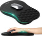 TECKNET Ergonomic Mouse Pad with Wrist Rest, Soft Mousepad with Massage Design, Memory Foam and Non-Slip PU Base for Pain Relief, Gaming Mouse Pad for Desk, Home, Office, 12x8 Inches, Black