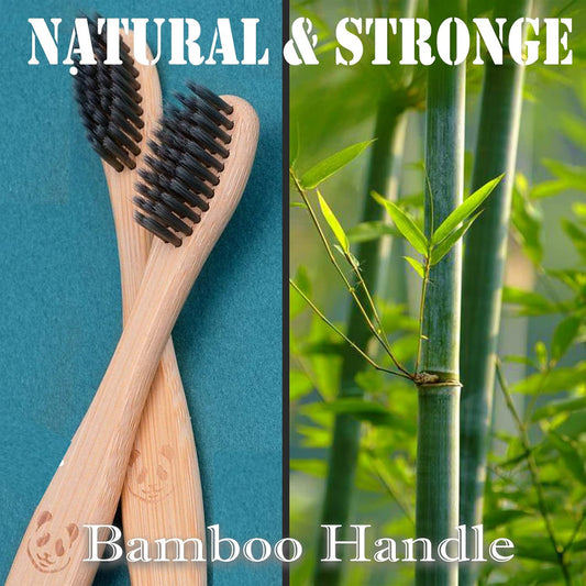 Y-Kelin 12 Pcs Bamboo Toothbrush Eco-Friendly Products - Natural Wooden Handle Charcoal Black Bristles, Biodegradable Recyclable Package.