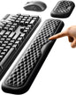 Ergonomic Keyboard and Mouse Wrist Rest Pad Set with Memory Foam Support, Non-Slip Desk Wrist Support for Computer and Laptop Typing, Large Black Set