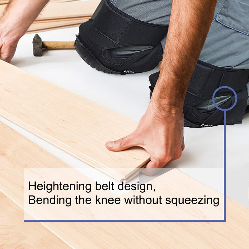 Knee Pads, Preciva Professional Gel Knee Pads for Work, Heavy Duty High Anti-Slip Straps and Double Gel Cushion Foam Padding Construction Tool Kneepads - Cleaning, Flooring, Gardening