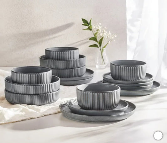 Maison Neuve Windsor Stoneware Dinnerware Set, 16-piece - PuriLite