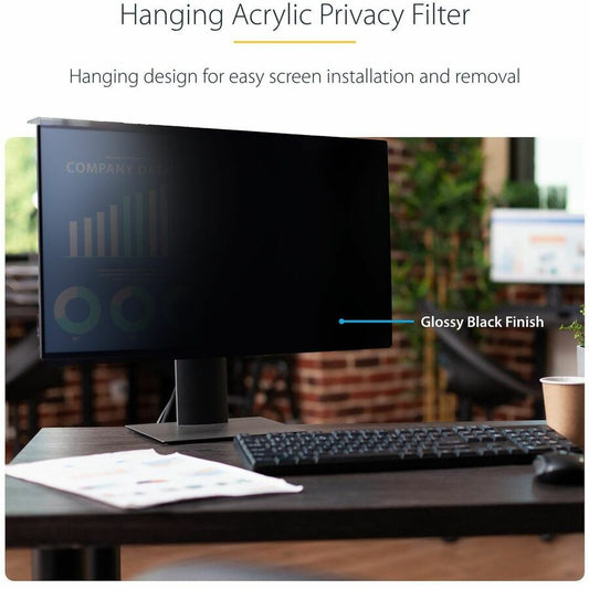 StarTech.com 23.8-inch 16:9 Computer Monitor Privacy Screen, Hanging Acrylic Filter, Monitor Screen Protector/Shield, +/- 30 Deg., Glossy - PuriLite