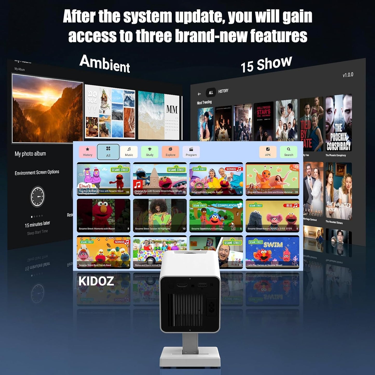 Mini Projector 4K Portable – WiFi6 Bluetooth 5.4 Home Cinema Smart Projector for Phone PC HDMI USB Laptop – 130" Screen with Auto Keystone