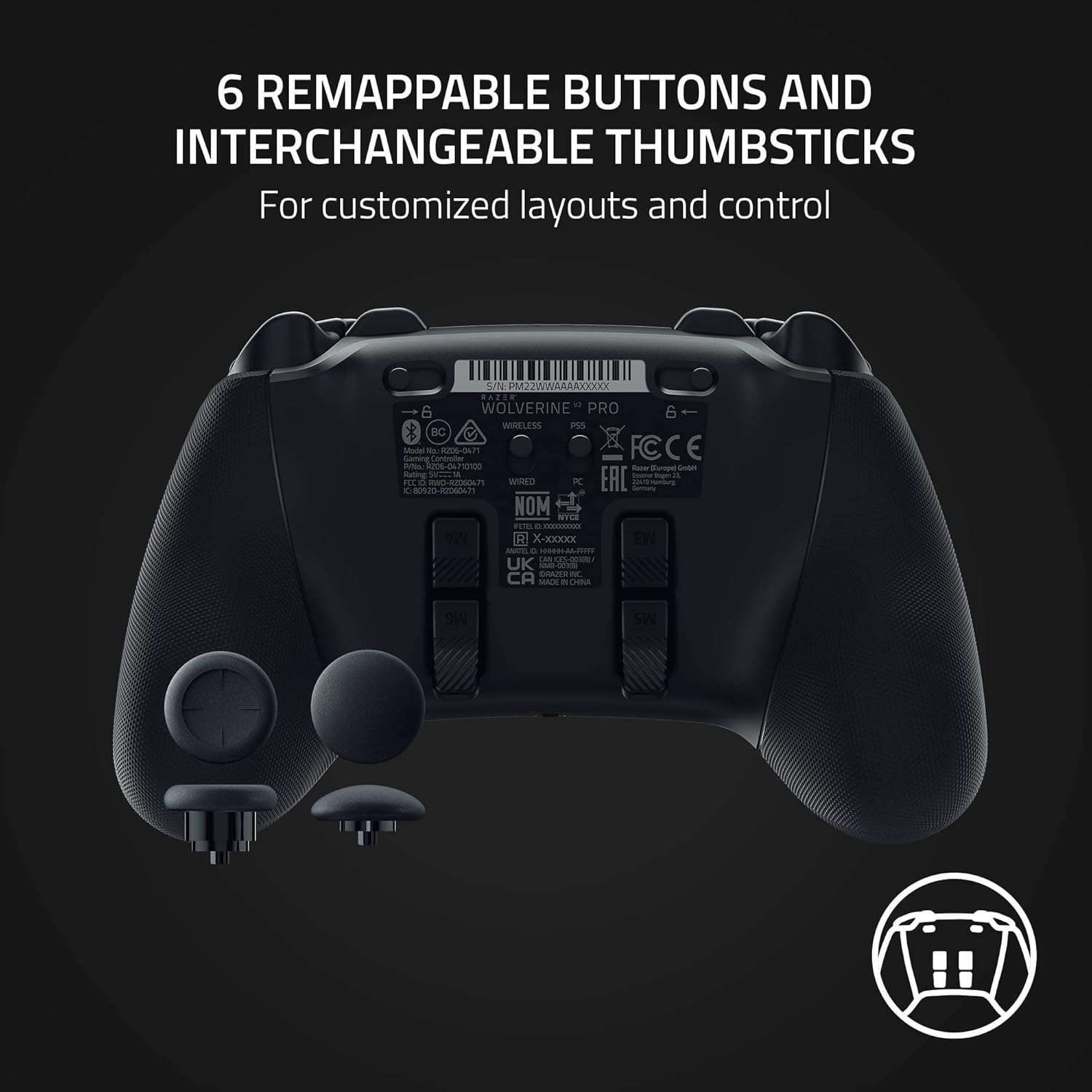 Razer - Wolverine V2 Pro Wireless Controller - PS5/PC - Hyperspeed Wireless - 6 Remappable Buttons - PuriLite