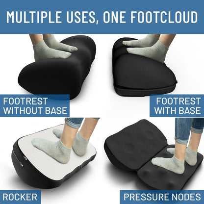 Everlasting Comfort Memory Foam Foot Rest – Ergonomic Under Desk Footstool with Massage Nodes, Non-Slip, Washable Cover