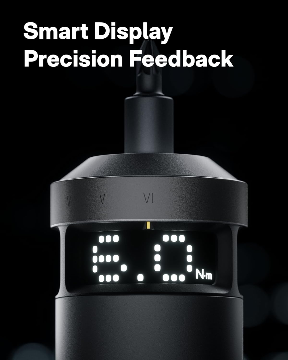 HOTO PixelDrive Electric Screwdriver – Smart Display Cordless Screwdriver with 6 Torque Settings, 30 Bits, LED Light & USB-C Rechargeable Battery