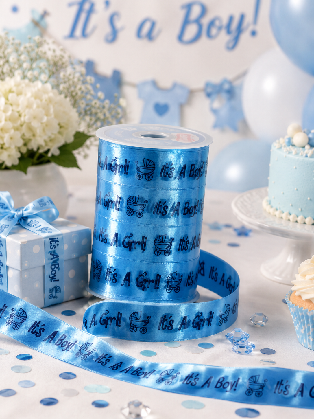 Baby Shower Ribbon | It's a Boy / It's a Girl Party Decor
