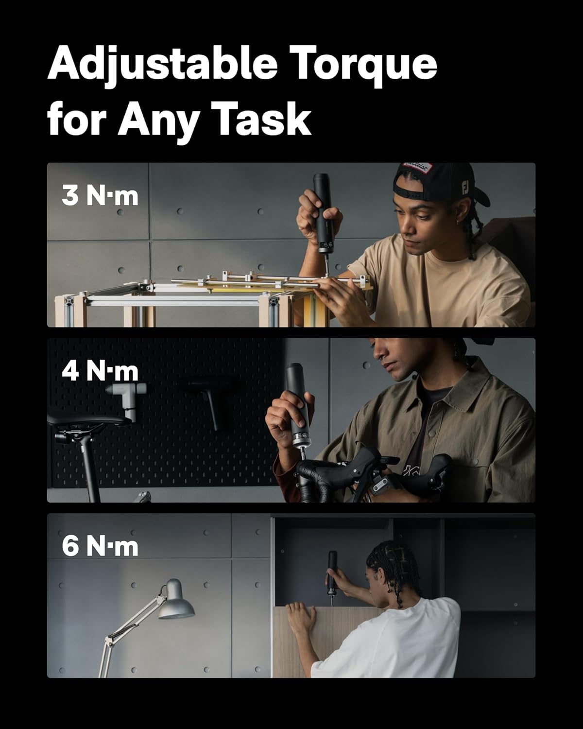 HOTO PixelDrive Electric Screwdriver – Smart Display Cordless Screwdriver with 6 Torque Settings, 30 Bits, LED Light & USB-C Rechargeable Battery