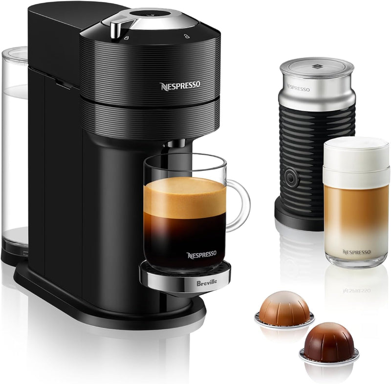 Nespresso Vertuo Next Premium Coffee and Espresso Machine by Breville with Aeroccino Milk Frother - Classic Black