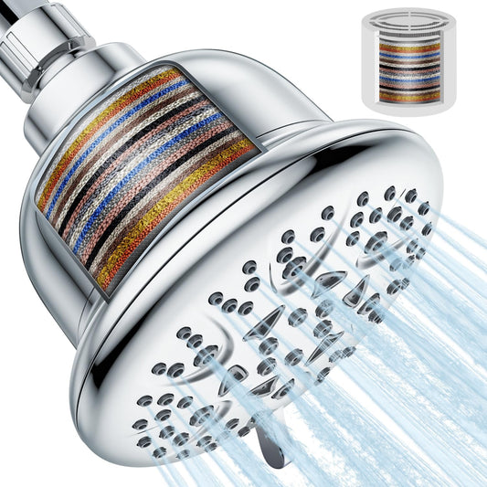 Filtered Shower Head – High Pressure 22-Stage Hard Water Filter Showerhead with 7 Spray Modes, Chlorine & Heavy Metal Removal